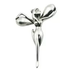 Bredt klokkeblomst anheng i sølv