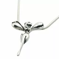 Bredt klokkeblomst anheng i sølv