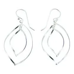 blad øredobber i sølv