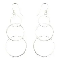 Lange runde øredobber i sølv