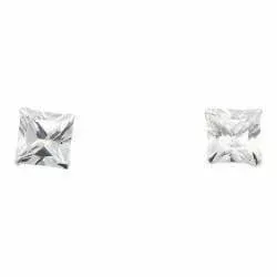6 x 6 mm firkantet ørestikker i sølv