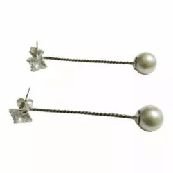 perle ørestikker med perler i sølv