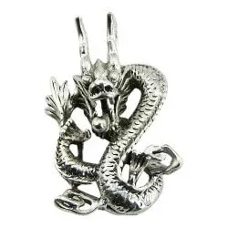 Bredt Drage anheng i sølv