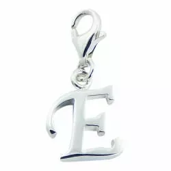 Sølv charm i sølv bokstaven E
