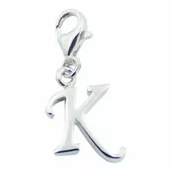 Billiige charm i sølv bokstaven K