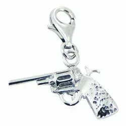 Pistol charm i sølv 