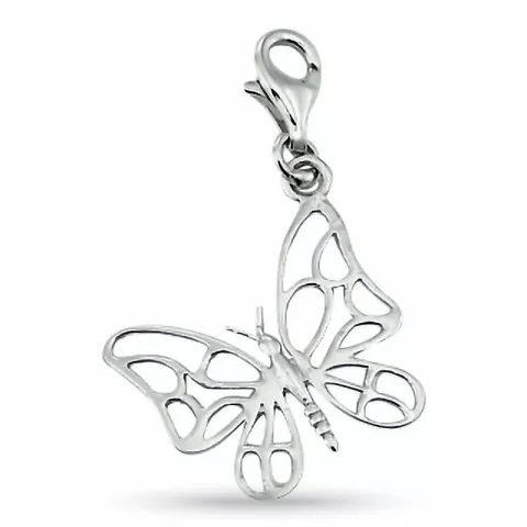 Elegant sommerfugl charm i sølv