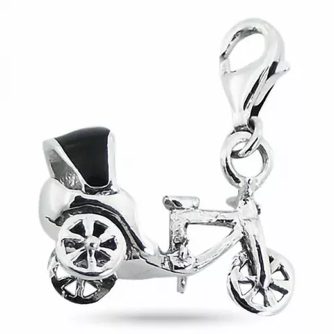 Elegant sykkel charm i sølv 