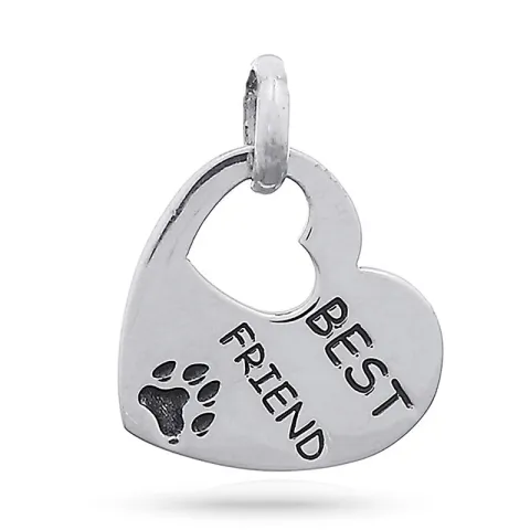 Hjerte best friend anheng i sølv