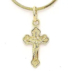 Jesus kors anheng i 14 karat gull