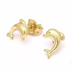 delfin øredobber i 14 karat gull