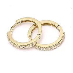 creol øredobber i 14 karat gull med 