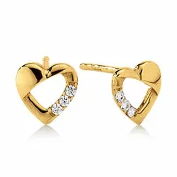Aagaard hjerte øredobber i 8 karat hvit zirkon
