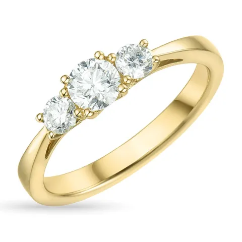 zirkon ring i 9 karat gull