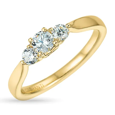 zirkon ring i 9 karat gull