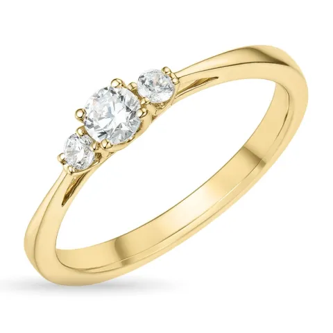 zirkon ring i 9 karat gull