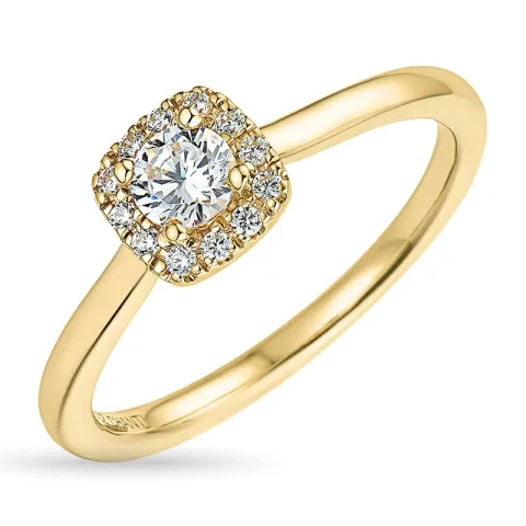 zirkon ring i 9 karat gull