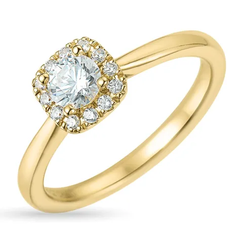 zirkon ring i 9 karat gull