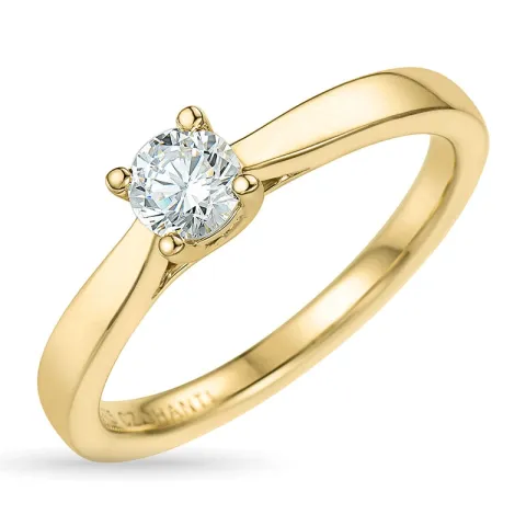 zirkon solitairering i 9 karat gull