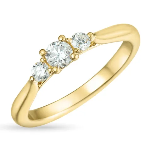 zirkon ring i 9 karat gull