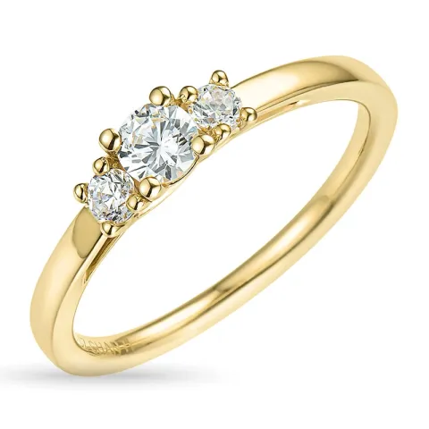 zirkon ring i 9 karat gull