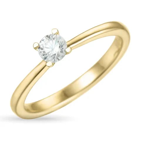4,2 mm zirkon gullring i 9 karat gull