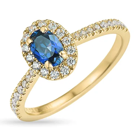 syntetisk safir gullring i 9 karat gull