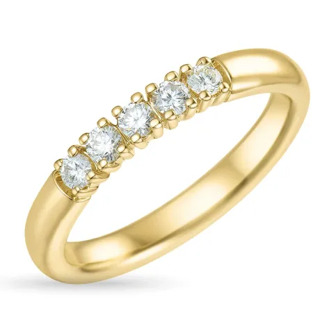 zirkon ring i 9 karat gull