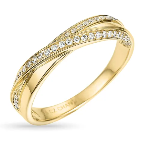 zirkon ring i 9 karat gull