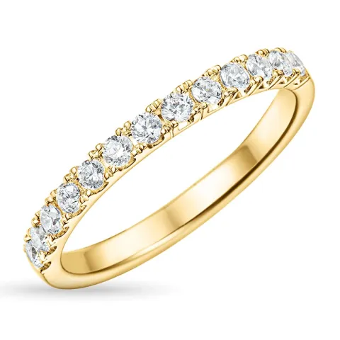 zirkon gullring i 9 karat gull