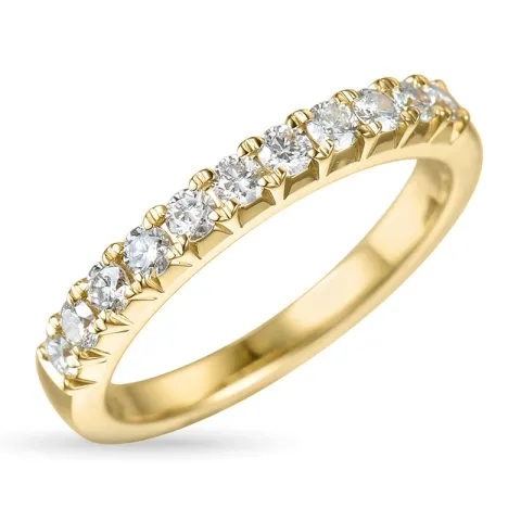 zirkon ring i 9 karat gull