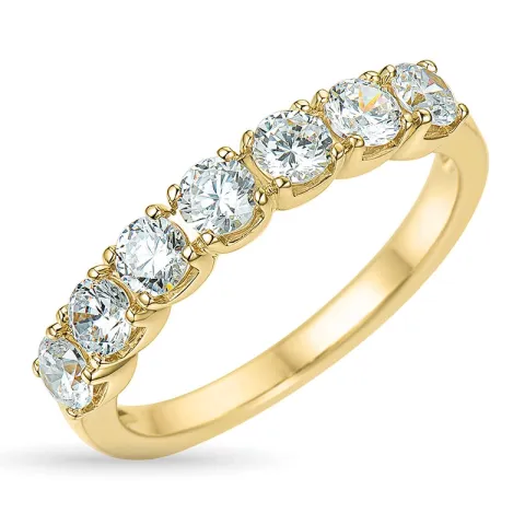 zirkon ring i 9 karat gull