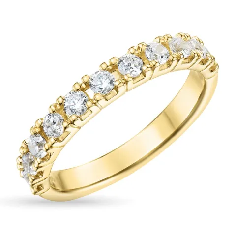 zirkon ring i 9 karat gull