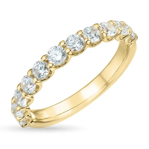zirkon ring i 9 karat gull
