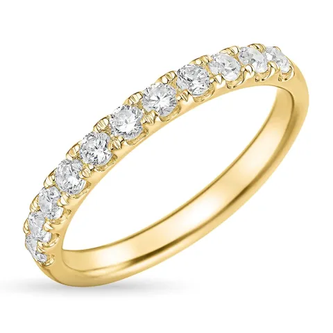 zirkon ring i 9 karat gull