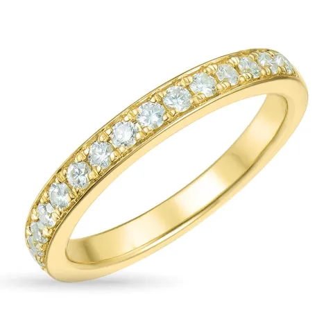 zirkon ring i 9 karat gull