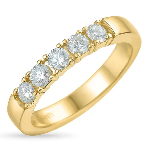 zirkon ring i 9 karat gull