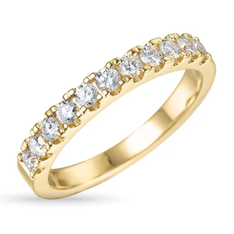 zirkon ring i 9 karat gull