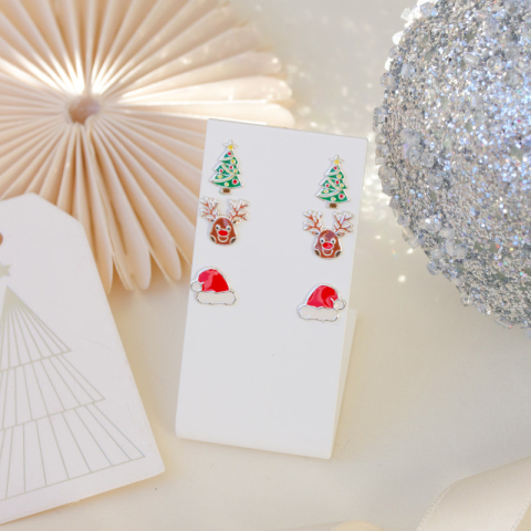 jul barneøredobb i sølv - Little Ones