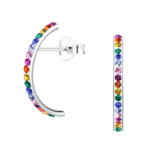 multifargede øredobber i sølv