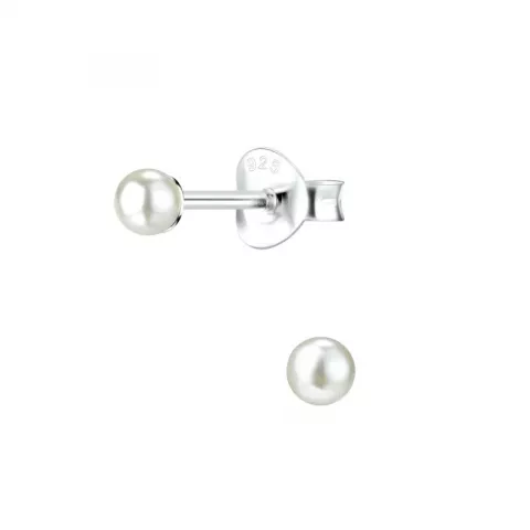 3 mm perle ørestikker i sølv