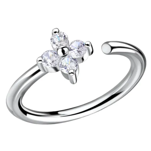 11 mm blomst zirkon helix piercing i sølv