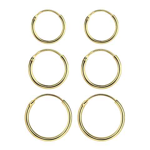10 x 12 x 14 mm creol i forgylt sølv