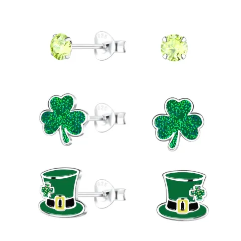 firkløver barneøredobb i sølv - Little Ones