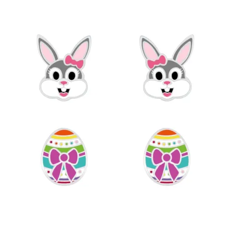 kanin øredobber i sølv - Little Ones