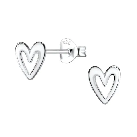 hjerte øredobber i sølv - Little Ones