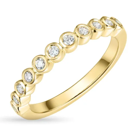 zirkon gullring i 9 karat gull