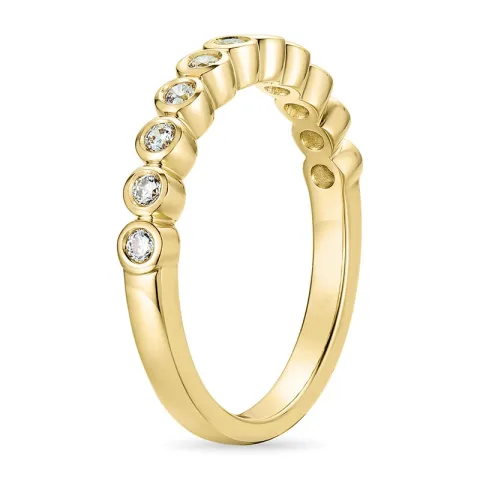 zirkon gullring i 9 karat gull