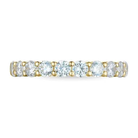 zirkon ring i 9 karat gull