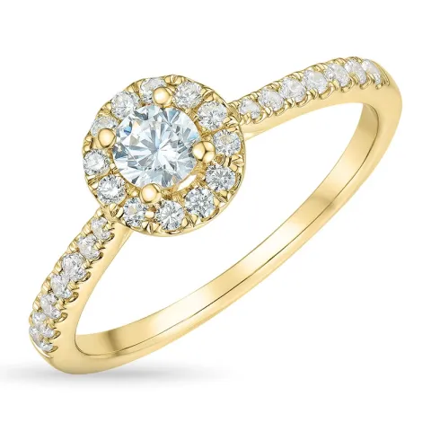 zirkon ring i 9 karat gull